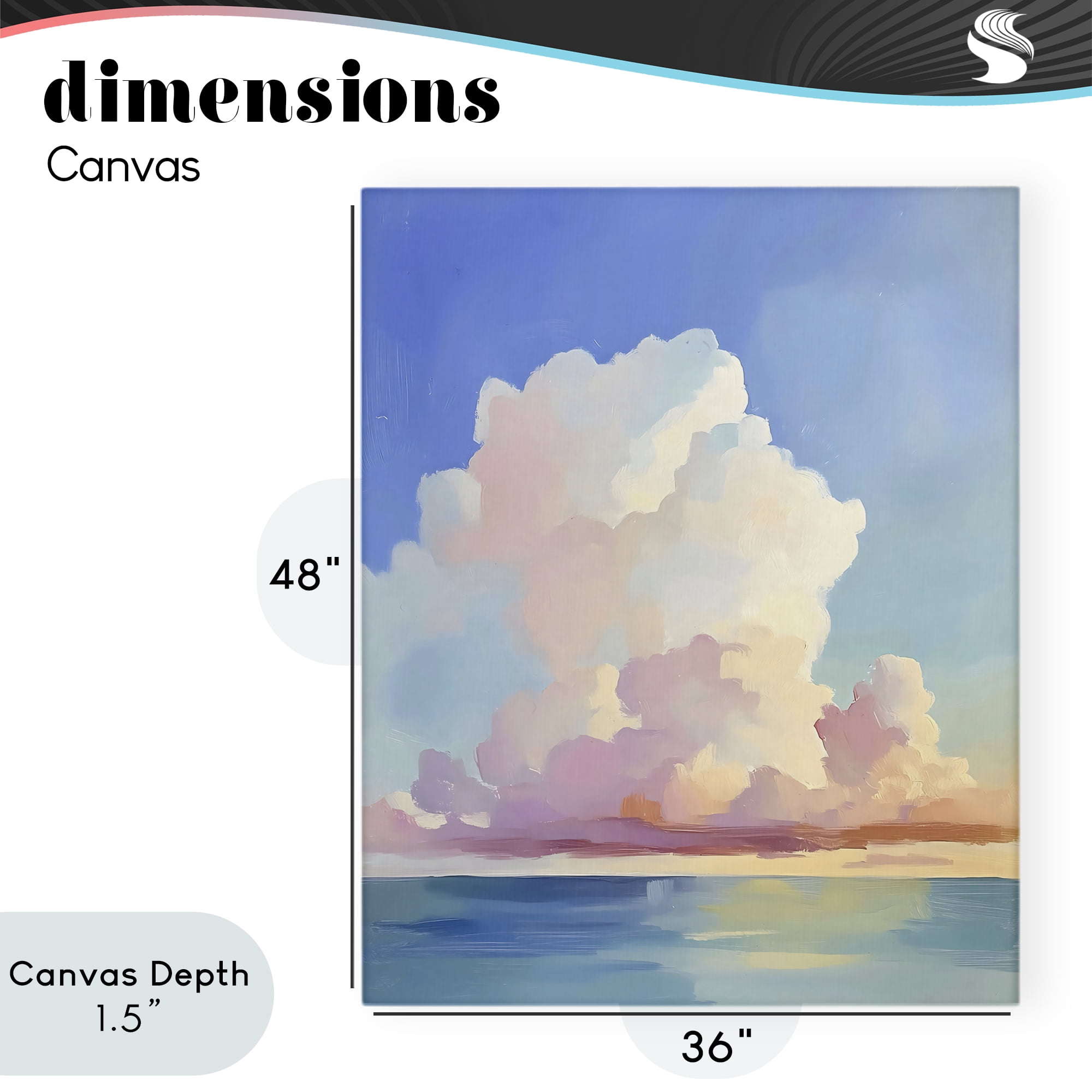 Stupell Industries Dreamy Pastel Clouds over Sea Canvas Wall Art, design by The Prints Vibe