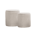 thumbnail image 1 of Set De 2 Taburetes Otomano Redondo Terciopelo Plisado, 1 of 8