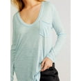thumbnail image 3 of Liacowi Women Long Sleeve T-shirt Solid Color  V-neck Pullover Casual Tops Loose Fit Basic Tee, 3 of 5
