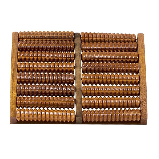 Pies de madera Talón ador Rodillo Herramientas de para pies cansados Relajación Antideslizante 8 filas jinwen masajeador de rodillos