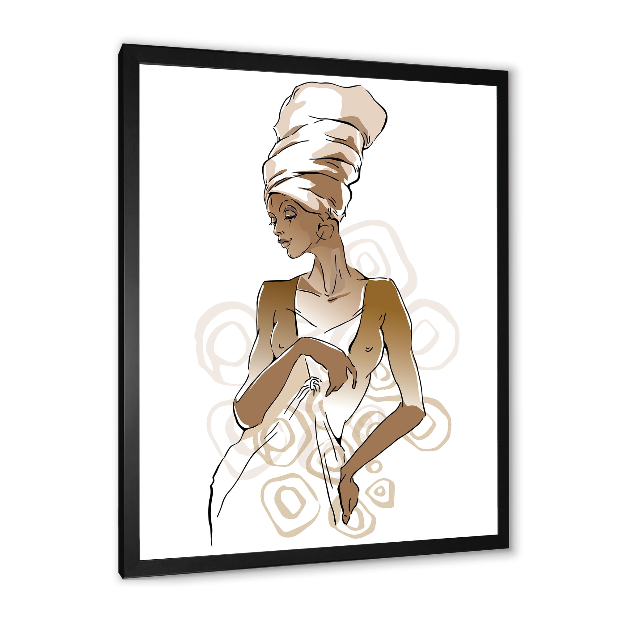 Designart 'Abstract African American Woman Portraits' Modern Framed Art Print