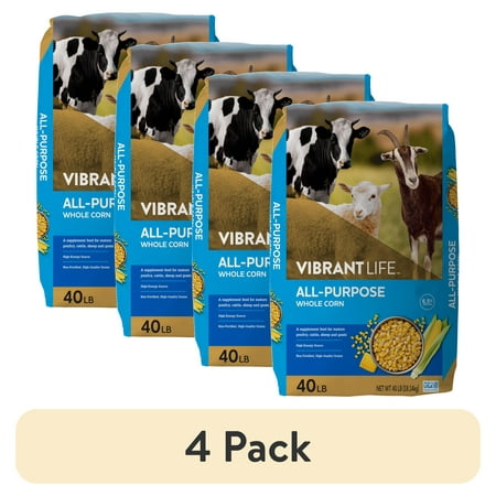 (4 pack) Vibrant Life All-Purpose Whole Corn, 40 lb Bag