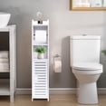 thumbnail image 1 of Armario para Papel higiénico, Armario pequeño para baño con Puertas y estantes, Delgado para baño Espacios pequeños Esquina Suelo, 1 of 8