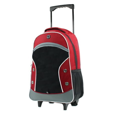 Dual-Tone 20 in. Carry-On Red/Black Rolling (Best Rolling Backpack For Nursing School)