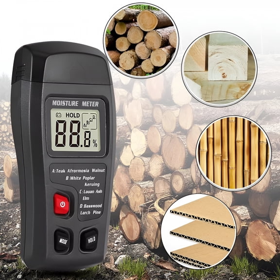 GJX Digital LCD Wood Moisture Meter,0-99.9% Humidity Tester Hygrometer for Wood,Building Materials,and Firewood,Easy-to-Use Moisture Detector
