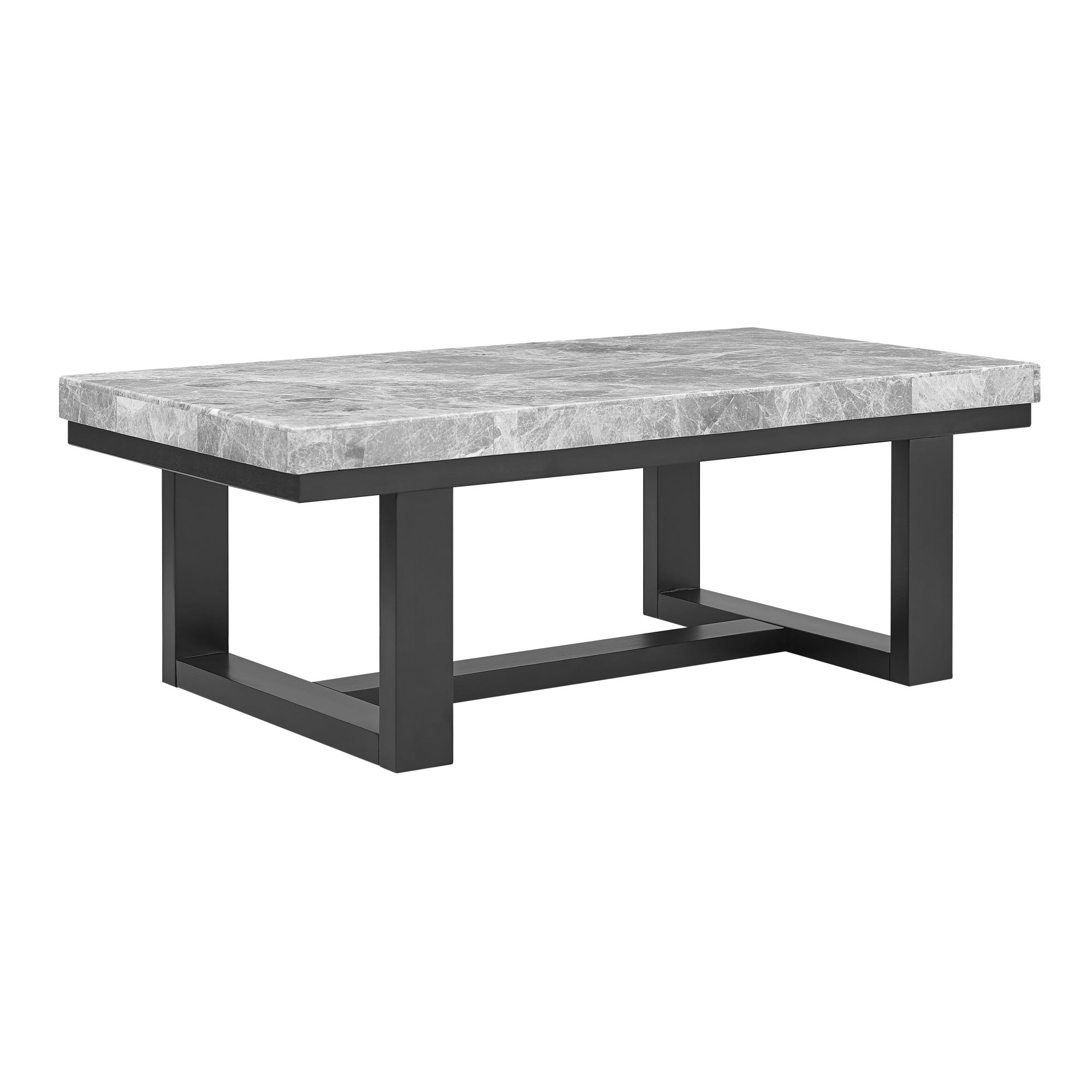 Steve Silver Lucca Gray Marble Top Rectangle Coffee Table