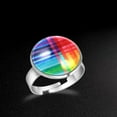 thumbnail image 5 of PhooArto Rainbow Color Pattern Stainless Steel Rings for Women, Open Adjustable Ring Promise Ring Jewelry Gifts, 5 of 5