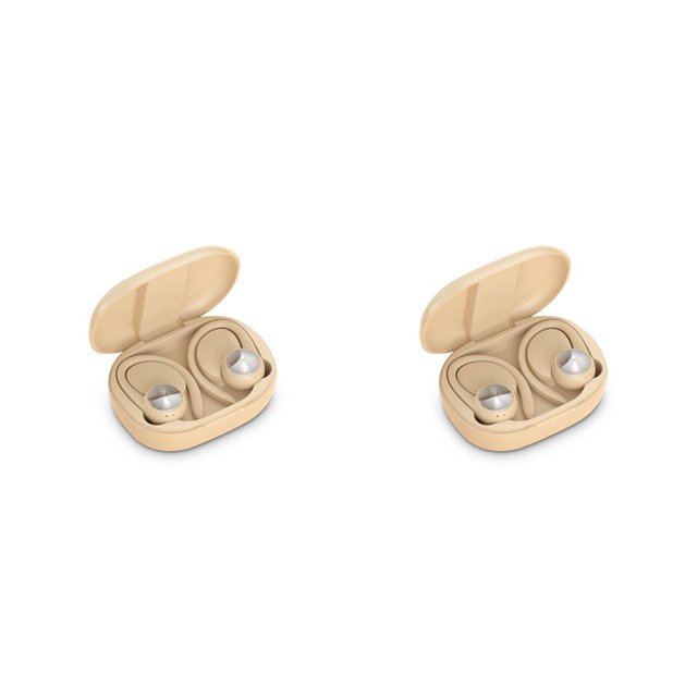 Sidaley 1 par de auriculares inalámbricos compatibles con Bluetooth V5.0, auriculares recargables con sonido 3D para música, auriculares portátiles Color de piel 2piezas