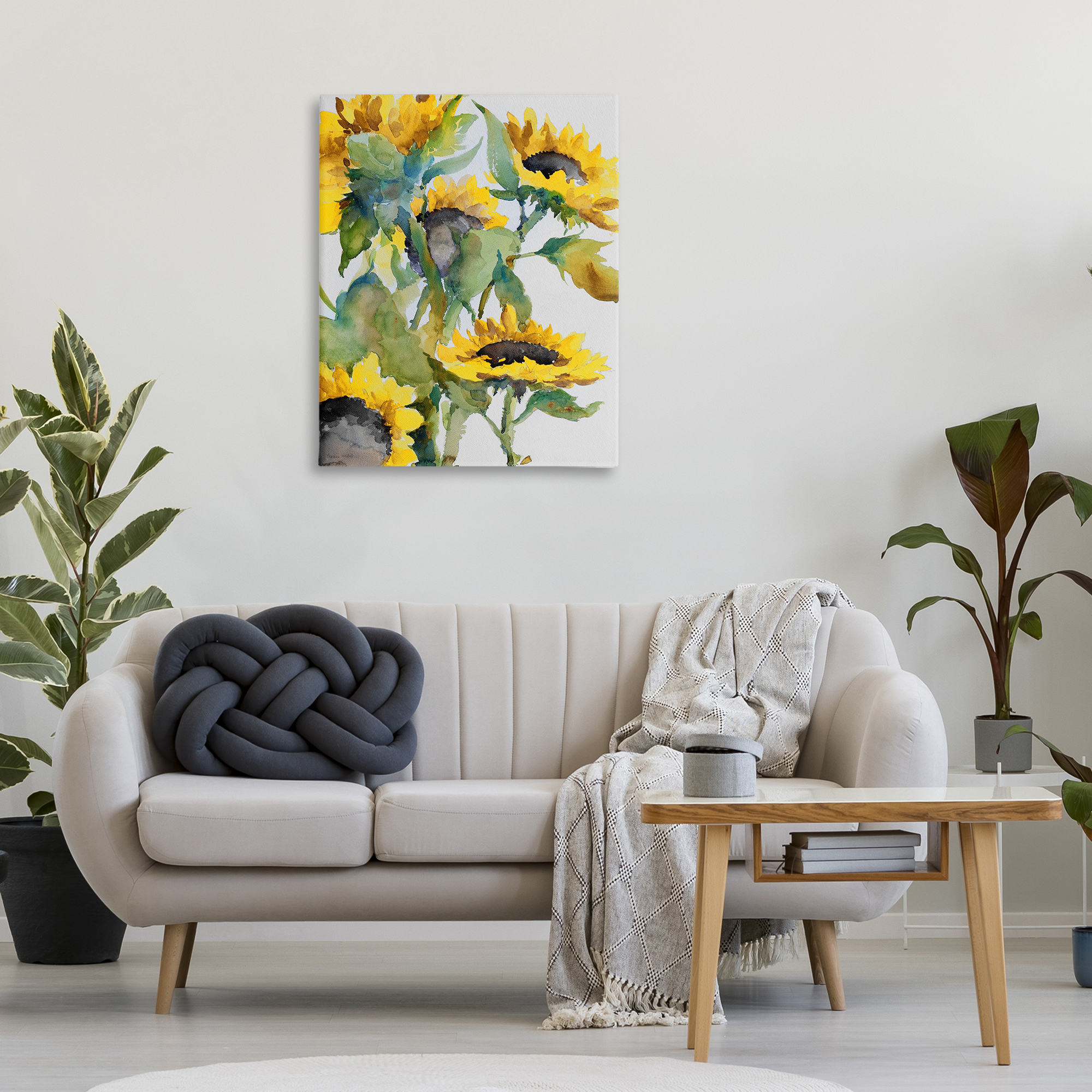 Stupell Industries Bright Blooming Sunflowers Botanical & Floral Painting Gallery Wrapped Canvas Art Print Wall Art, 30 x 40