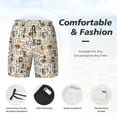 thumbnail image 3 of Lsque books Pattern Swim Trunks- Bathing Suit Compression Liner - Beach Swim Shorts Swimwear - (S-3XL) - Stretch Quick Dry-XX-Large, 3 of 6