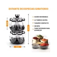 thumbnail image 4 of Especiero Xtellar Giratorio 360º  color negro,Juego 12 Frascos Acero Inoxidable, 4 of 5
