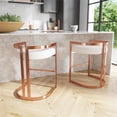 thumbnail image 3 of Butler Specialty Clarence Rose Gold & White Faux Leather Counter Stool, 3 of 8