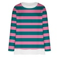 thumbnail image 3 of Fancifize Women's Oversized Sweatshirt Crew Neck Cute Striped Loose Pullover Top Casual Long Sleeve Fake Two-Piece Fall Fashion Y2k Outfits, 3 of 5