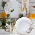 thumbnail image 6 of PLASTICPRO 10” White & Gold Disposable Plates Floral Fancy Plastic Plates, 10-Pack, 6 of 7