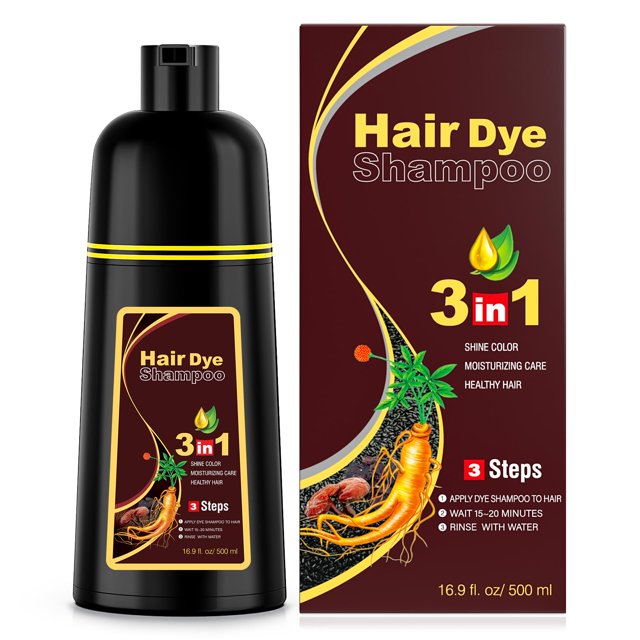 Champú colorante para el cabello Ivnil Meidu Dark Brown 3 en 1 para mujer/hombre