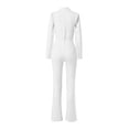 thumbnail image 6 of Hurxie Womens Solid Color Long Sleeve Yoga Bodysuit Elastic Workout Onesie White ,S, 6 of 7