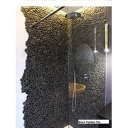 FUSTONE Decorative Tiles Interlocking Pebble Tiles Natrual River Rock Stone Tile(10-Sheets) Kitchen Floor Bathroom Patio for Indoor and Outdoor Use Stones PT102-10