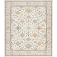 thumbnail image 2 of Crestwood Traditional Oriental 8x10 Cream and Aqua Polyester Indoor Area Rug, 7'10'' x 9'4'', 2 of 6