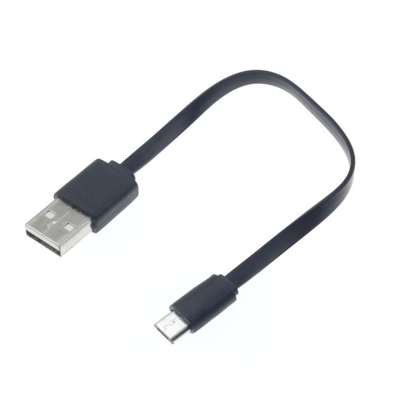 MicroUSB Short USB Cable for LG K8X, Tribute Monarch, Phoenix 5, Fortune 3, Aristo 5 - Charger Cord Power Wire Fast Charge Sync Black W6P