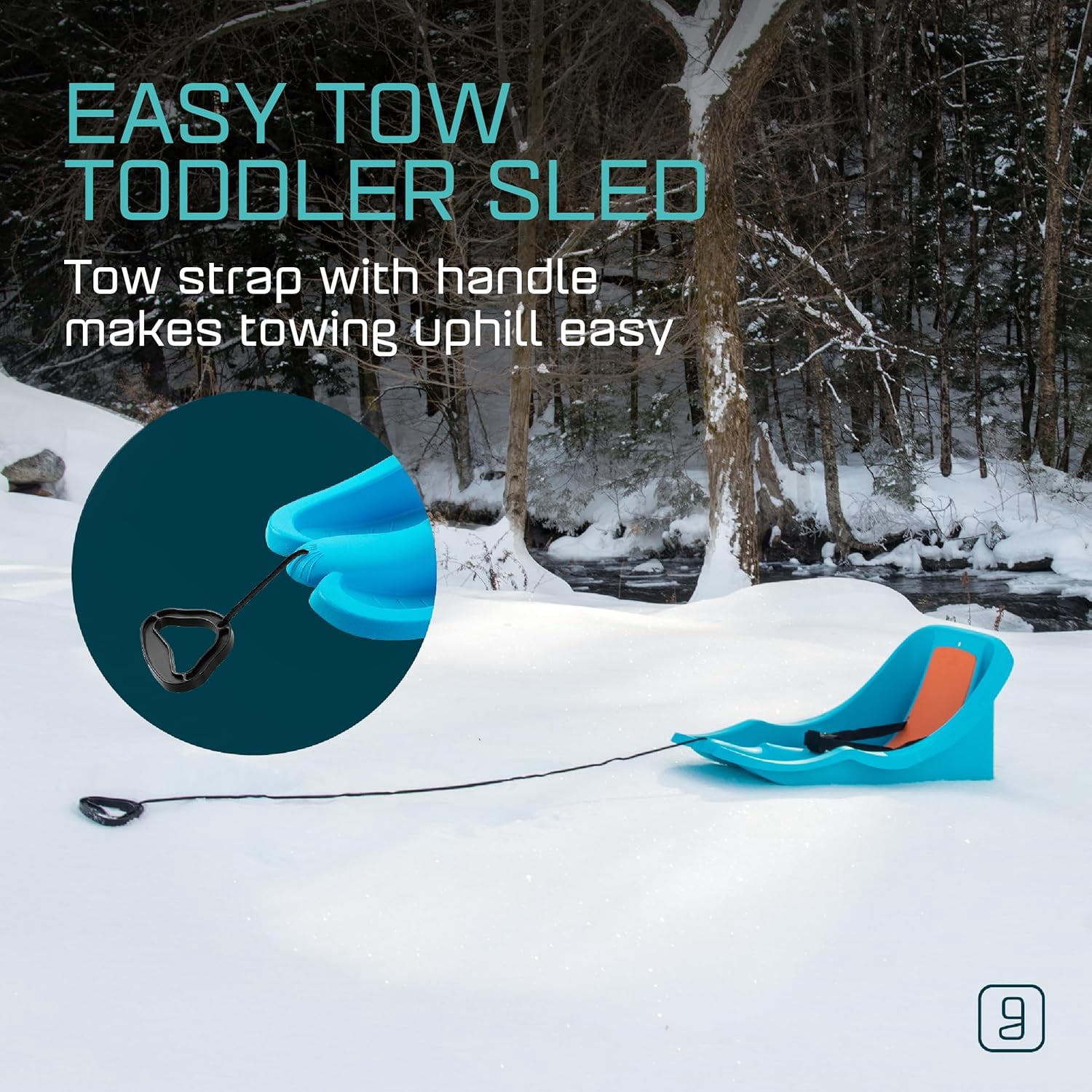 Gizmo Riders Baby Rider Mint Orange Pull Snow Sled for Toddlers, 55 lbs , Ages 6 Months+