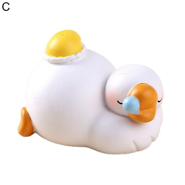 Goose Statue Funny Posture Ornamental Small Size Goose Bird Figurines Cake Topper Decor Terrarium Decor