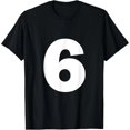 thumbnail image 1 of Camiseta de Mujer con Número 6 Grande en Blanco, 1 of 7