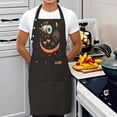thumbnail image 4 of Whimsical Black Bib Apron 2 Pack with Eye Stars & Moon Design - Adjustable Cooking Apron for Men & Women with 2 Pockets, 4 of 6