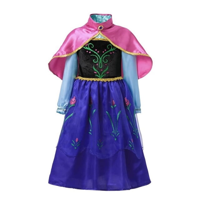 Disney Elsa Anna Princess Dress Girl Kid Birthday Party Carnival Clothes Cosplay Frozen Encanto Rapunzel Jasmine Mermaid Costume6T (130) Gao Jinjia LED