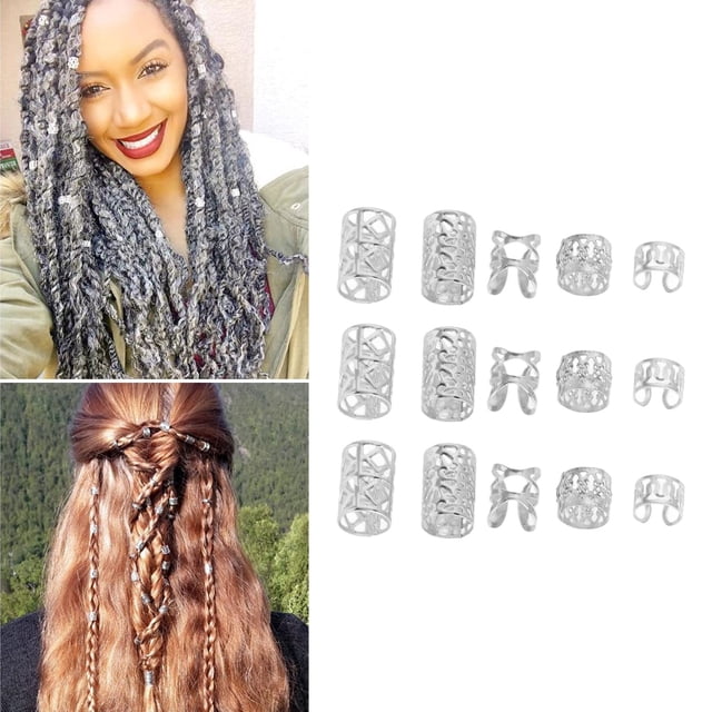 200Pcs Aluminum Dreadlocks Beads Hair Jewelry, Metal Hair Cuffs Braid Rings for Decoration Gold , Adjustable, Exquisite Craftsmanship