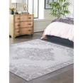 thumbnail image 3 of Traditional Rine Collection Area Rug 7'6" Square - White-Gray, 3 of 5