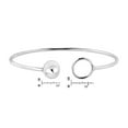 thumbnail image 4 of AeraVida Shiny Casual Open Wrap Circle and Ball Sterling Silver Cuff Bangle Bracelet, 4 of 5