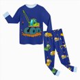 thumbnail image 5 of NOLDARES Little Boys Pajamas 2 Pieces Long Set Cotton Kids Excavator Pjs Toddler Clothes Jammies Fall Winter Sleepwear 6-12 Months 12-24 Months 2t 3t 4t 5t 6t 7t 8t 9t Children,Blue,7-8 Y, 5 of 5
