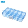 thumbnail image 3 of 10 Grids Jewelry Organizer Box, 4 Pack Clear Plastic Jewelry Boxes Storage Container for Beads Style 2, Blue, 3 of 5