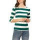 thumbnail image 5 of Camisetas de rayas para mujer Inspire Chic, corte ajustado, mangas de codo, cuello barco, talla XS, verde y blanco, 5 of 7