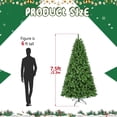 thumbnail image 2 of LAMPHOME 7.5ft Snow Flocked Artificial Christmas Tree with 1200 Lush PVC Branch Tips, 3-Part Hinged Quick-Assembly Design, Full Memory Wire Xmas Tree for Winter Holiday Décor, Green & White, 2 of 10