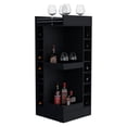 thumbnail image 3 of Wooden Cabinets, Wenge Corner Bar Cabinet with Wine Rack and Open Shelf, Wenge Living Room Cabinets,Particle Board Cabinets With Doors, Furniture Primary Living Space Cabinets, 3 of 6