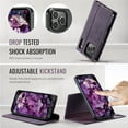 thumbnail image 6 of CaseMe Wallet Case for iPhone 17 Pro Max Compatible with Magsafe, 2-in-1 PU Leather【RFID Blocking】Flip Card Holder Stand Shockproof Magnetic Detachable Cover for iPhone 17 Pro Max 6.9",Purple, 6 of 10