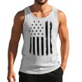 thumbnail image 2 of Casual Men's Tank Top with American Flag Graphic and Sleeveless Cut Featuring Breathable Fabric for Summer Heat Gym Sessions Fishing Trips Silver XXXXL, 2 of 4