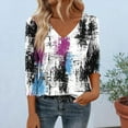 thumbnail image 6 of FNFYFH Women's 3/4 Length Sleeve Top Business Casual Blouses Summer Tees Shirts 2026 Fashion Tunic Tops, 6 of 6
