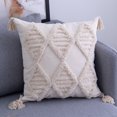 thumbnail image 2 of Fundas de almohada para sofá Estilo bohemio, exquisitamente elaboradas con acabado a mano con detalles de borlas de algodón grueso, estilo Moroc, 2 uds., 2 of 5