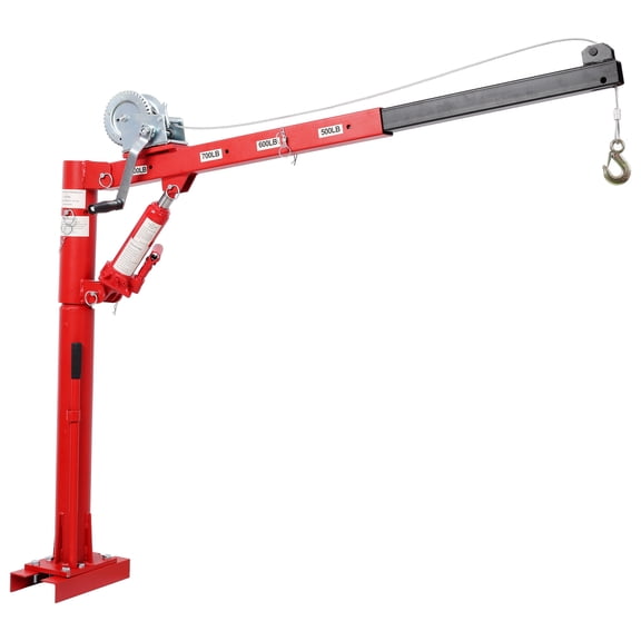 1000 LBS Capacity Pickup Truck Crane - Heavy Duty Manual Winch Hoist for Construction & Warehouse