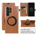 thumbnail image 6 of For Magsafe Case for OnePlus 12 10 Pro Magnetic Flip Leather Phone Case for OnePlus 9 10 Pro Wireless Charger Card Wallet Cover (Brown,For OnePlus 9 Pro), 6 of 7