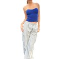 thumbnail image 2 of Canis Women's Strapless Ribbed Knit Solid Color Tube Tops for Summer, 2 of 9