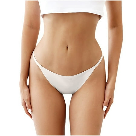 Vblhal Early Black and Friday Lightning Deals Low-rise High Cut Underwear for Women Tagless Seamless Panties String Bikini Panty Comfort Stretchy Thongs Briefs