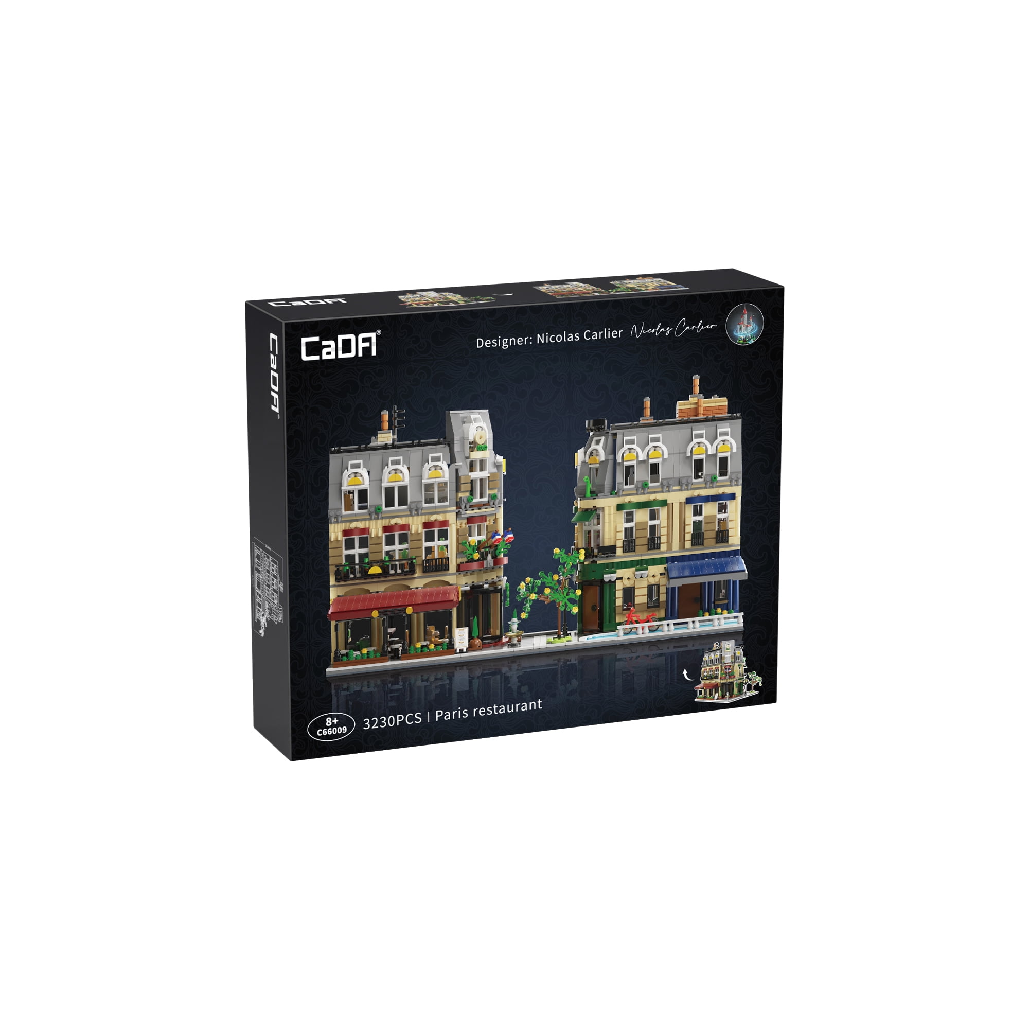CaDA Paris Restaurant Building Set -Large-Scale Architectural Model with Lush Streetscape, Two-in-One Design, Versatile Building Options, Artistic Collectible, and Educational Benefits