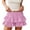 Pink, variant on Women's Ruffle Fairy Mini Skirt, Soft Polyester, Elastic Waist, Tiered Pleated, for Various Events