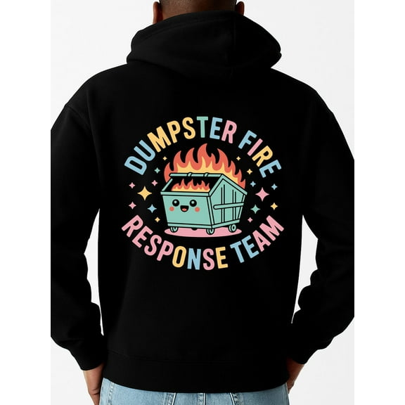 Dumpster Fire Team hoodies for men long sleeve black Everyday & Formal Wear streetwear Casual Unisex Shirt Printed tshirts