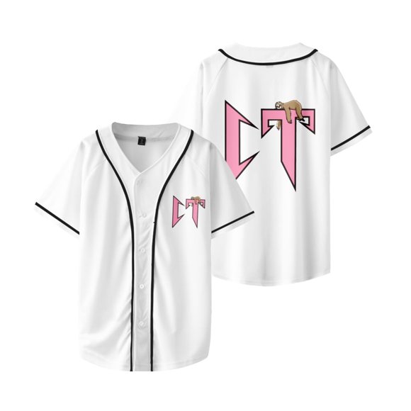 Natanael Cano CT Chemise de Baseball Mode Jersey Unisexe Manches Courtes Col en V Hauts d'Été, Blanc, m
