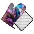 thumbnail image 2 of Vsdgher Beautiful Flower Blue Bird Oven Mitts and Pot Holders 2 pcs Set,High Heat Resistant Kitchen Oven Glove for Baking and Cooking, 2 of 7