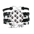 thumbnail image 1 of Animal Cute Paw Print Outline Footprint Bracelet Love Accessory Twisted Leather Knitting Rope Wristband, 1 of 3